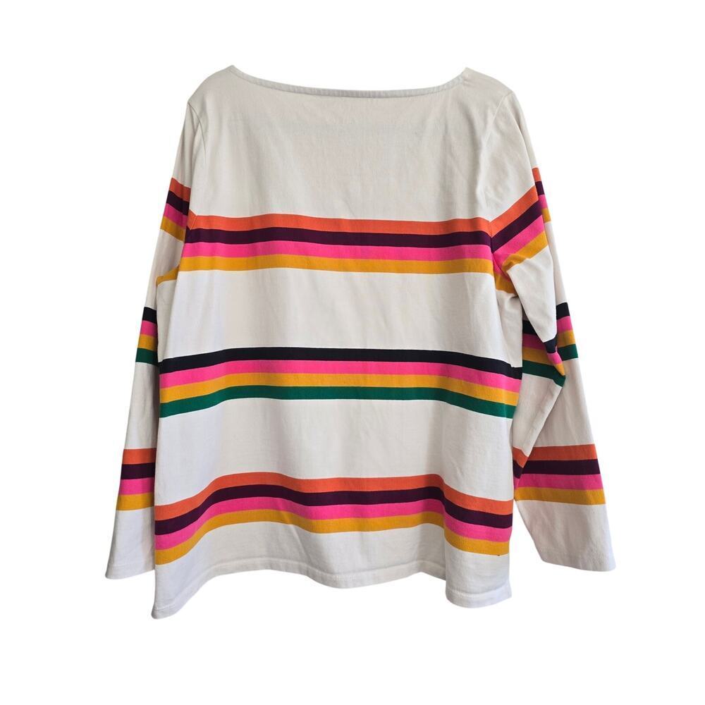 Talbots Annabelle Stripe Tee Plus Size 1x Cream O… - image 5